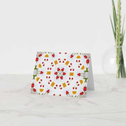 Atomic Mid Century Flower Bedankkaart (Voorkant)