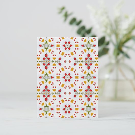 Atomic Mid Century Flower  Briefkaart (Staand voorkant)