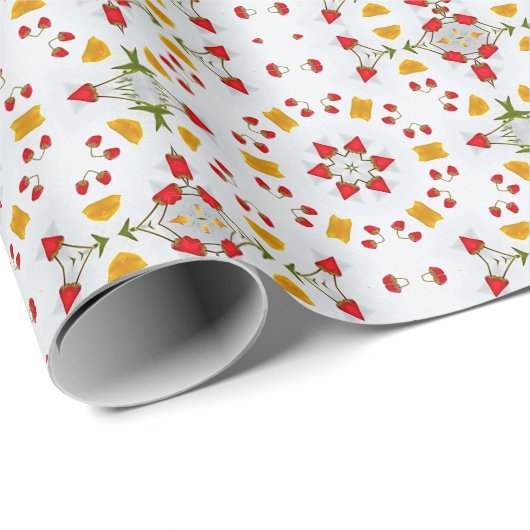 Atomic Mid Century Flower  Cadeaupapier (Rol Hoek)