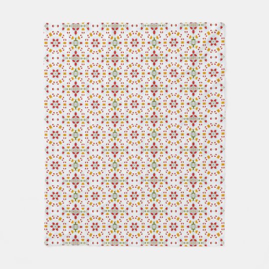 Atomic Mid Century Flower  Fleece Deken (Voorkant)