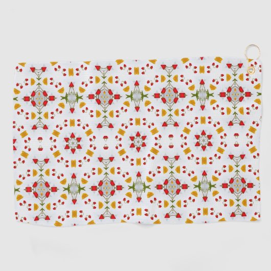 Atomic Mid Century Flower Golfhanddoek (Horizontaal)