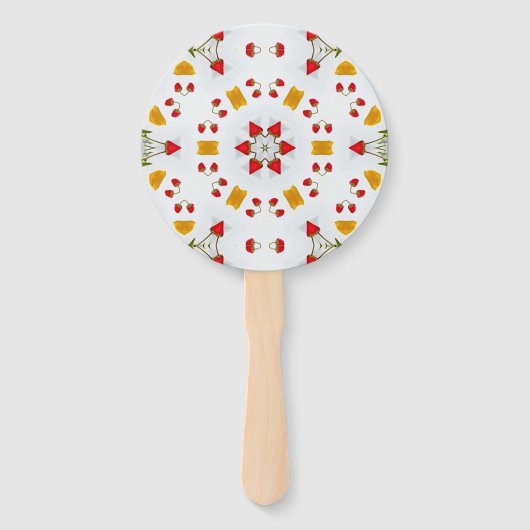 Atomic Mid Century Flower Handwaaier (Achterkant)