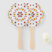 Atomic Mid Century Flower Handwaaier (Voorkant en achterkant)