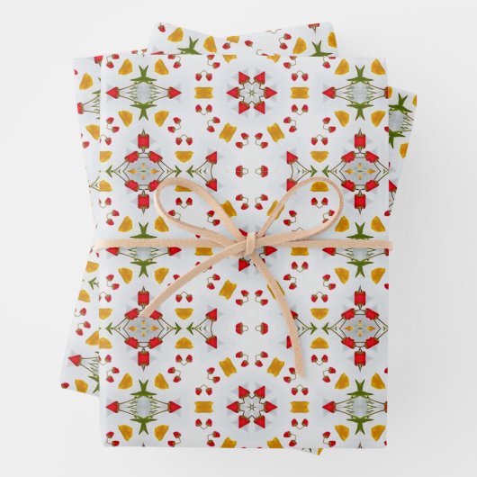 Atomic Mid Century Flower  Inpakpapier Vel (In situ)