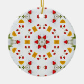 Atomic Mid Century Flower  Keramisch Ornament (Voorkant)