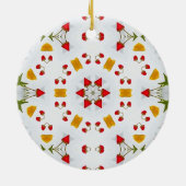 Atomic Mid Century Flower  Keramisch Ornament (Achterkant)