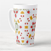 Atomic Mid Century Flower  Latte Mok (Linkerhoek)