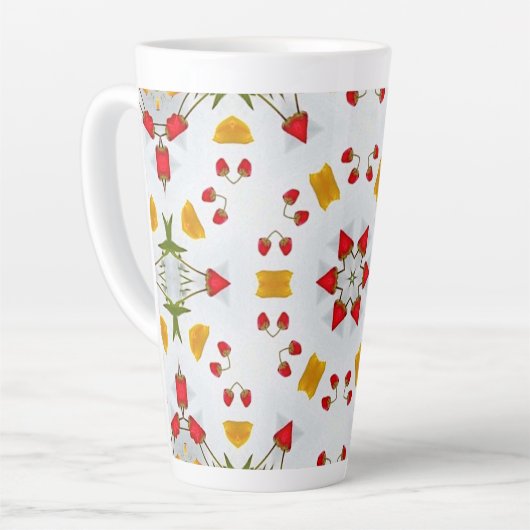 Atomic Mid Century Flower Latte Mok (Linkerhoek)