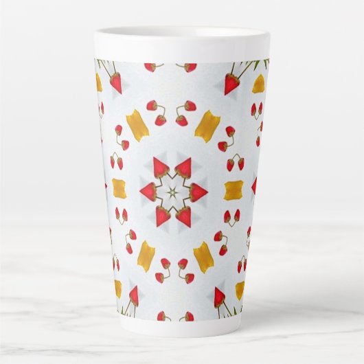 Atomic Mid Century Flower Latte Mok (Voorkant)