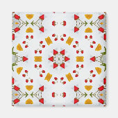 Atomic Mid Century Flower  Magneet (Voorkant)