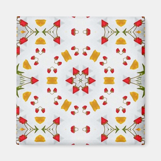 Atomic Mid Century Flower  Magneet (Voorkant)