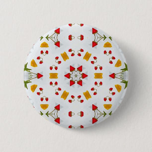 Atomic Mid Century Flower  Ronde Button 5,7 Cm