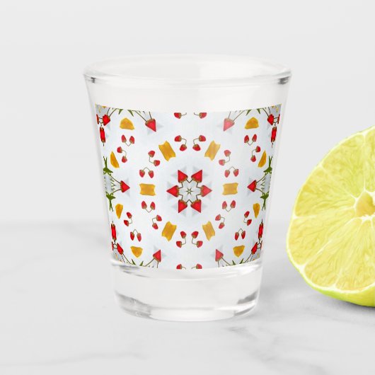 Atomic Mid Century Flower Shot Glas (Voorkant)