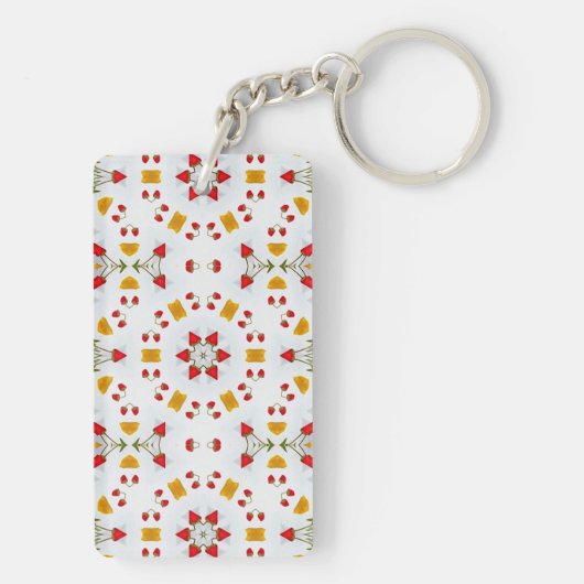 Atomic Mid Century Flower  Sleutelhanger (achterkant)