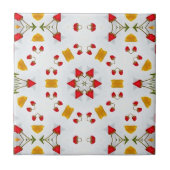 Atomic Mid Century Flower Tegeltje (Voorkant)