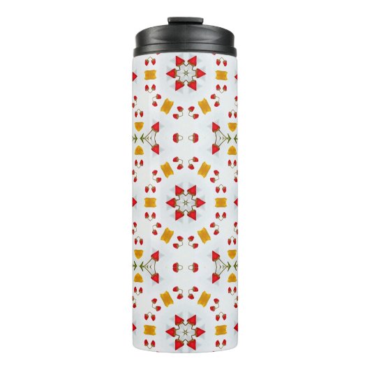 Atomic Mid Century Flower  Thermosbeker (Voorkant)