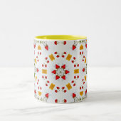 Atomic Mid Century Flower  Tweekleurige Koffiemok (Center)