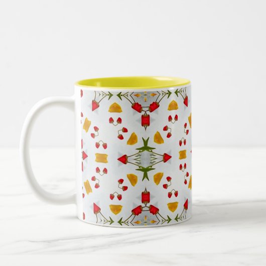 Atomic Mid Century Flower  Tweekleurige Koffiemok (Links)
