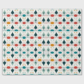 Atomic Mid Century Moderne Kerstmis Cadeaupapier (Vlak)