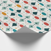 Atomic Mid Century Moderne Kerstmis Cadeaupapier (Hoek)