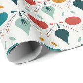 Atomic Mid Century Moderne Kerstmis Cadeaupapier (Rol Hoek)