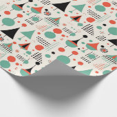 Atomic Mid Century Moderne Kerstmis Cadeaupapier (Hoek)