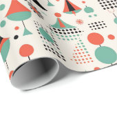 Atomic Mid Century Moderne Kerstmis Cadeaupapier (Rol Hoek)