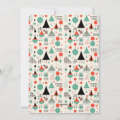 Atomic Mid Century Moderne Kerstmis Feestdagenkaart (Achterkant)