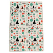 Atomic Mid Century Moderne Kerstmis Medium Cadeauzakje (Achterkant)