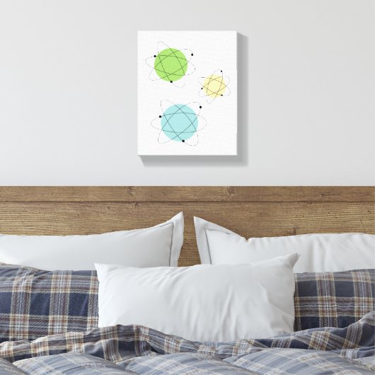 Atomic Mid Century Moderne Verpakte Canvas Print (Insitu (Slaapkamer))