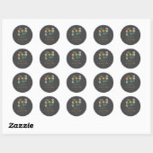 Atomic Mid Century Zwart Modern Custom Bruiloft Ronde Sticker (Vel)