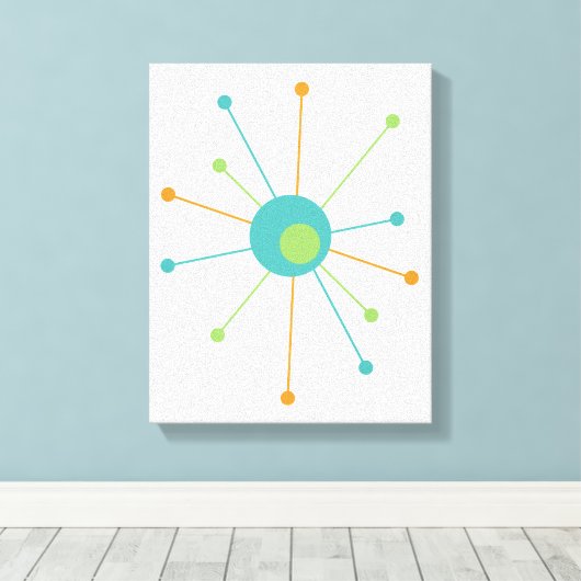 Atomic Midcentury Modern 11" x 14" Ingewikkeld Can Canvas Afdruk (Insitu (Houten vloer))