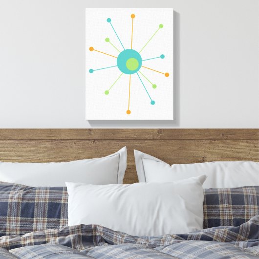 Atomic Midcentury Modern 11" x 14" Ingewikkeld Can Canvas Afdruk (Insitu (Slaapkamer))