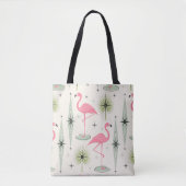Atomic Oasis met roze flamingos Tote Bag (Voorkant)
