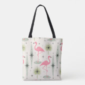 Atomic Oasis met roze flamingos Tote Bag (Achterkant)