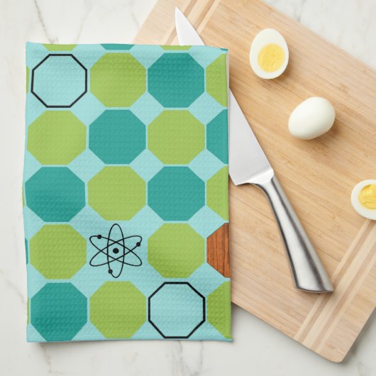Atomic Octagons Kitchen Towel Theedoek (Quarter Fold)