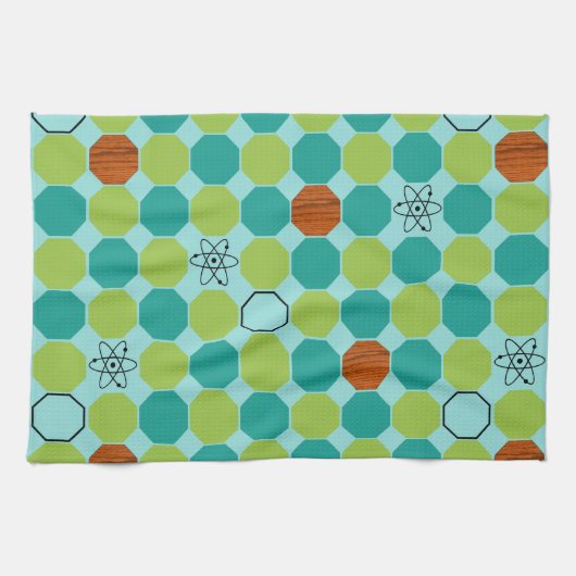 Atomic Octagons Kitchen Towel Theedoek (Horizontaal)