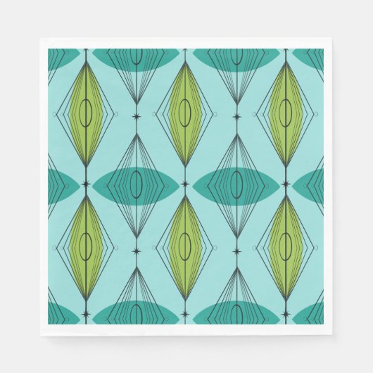 Atomic Ogee and Starbursts Luncheon Paper Napkins Servet (Voorkant)