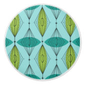 Atomic Ogee and Starbursts Pattern Ceramic Knob. Keramische Knop (Voorkant)