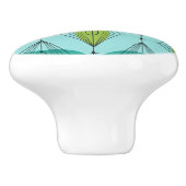 Atomic Ogee and Starbursts Pattern Ceramic Knob. Keramische Knop (Zijkant)