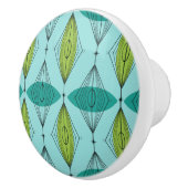 Atomic Ogee and Starbursts Pattern Ceramic Knob. Keramische Knop (Rechts)