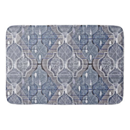 Atomic Ogee Blue Gray Modern Farmhouse Mideeuw Badmat