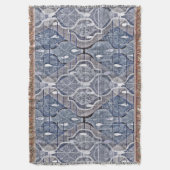 Atomic Ogee Blue Gray Modern Farmhouse Mideeuw Deken (Voorkant Verticaal)