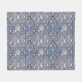 Atomic Ogee Blue Gray Modern Farmhouse Mideeuw Fleece Deken (Voorkant (Horizontaal))