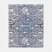 Atomic Ogee Blue Gray Modern Farmhouse Mideeuw Fleece Deken (Voorkant)