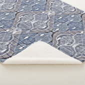 Atomic Ogee Blue Gray Modern Farmhouse Mideeuw Sherpa Deken (3/4)