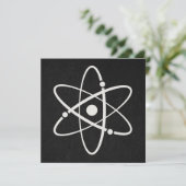 Atomic Orbit Icon Molecule Art Black Feestdagenkaart (Staand voorkant)