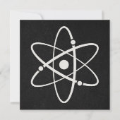 Atomic Orbit Icon Molecule Art Black Feestdagenkaart (Voorkant)
