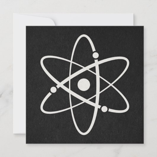 Atomic Orbit Icon Molecule Art Black Feestdagenkaart (Voorkant)