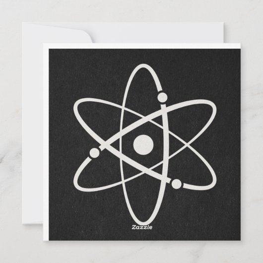 Atomic Orbit Icon Molecule Art Black Feestdagenkaart (Achterkant)